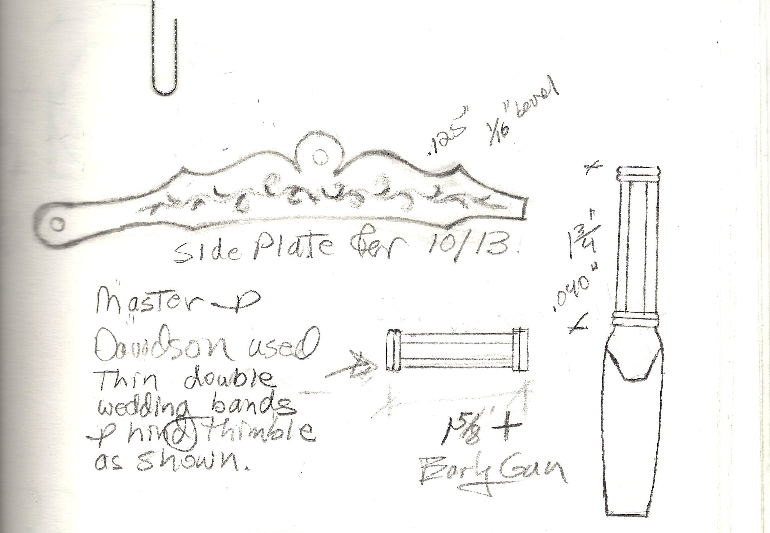 Sketches of thimbles and other details.