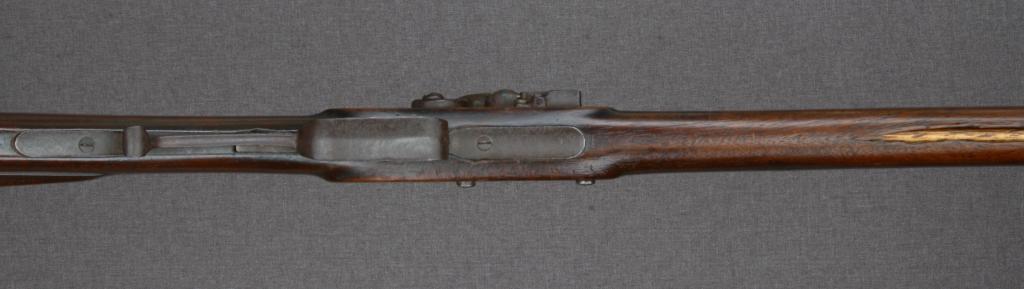 East TN Rifle - Trigger Guard  - shows a typical, squarish, iron, East Tenneessee style guard.