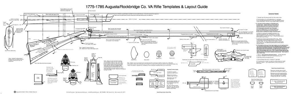 gunmaker tools (templates & layout guide) for early 1775-1785 Augusta/Rockbridge Co. Virginia longrifle