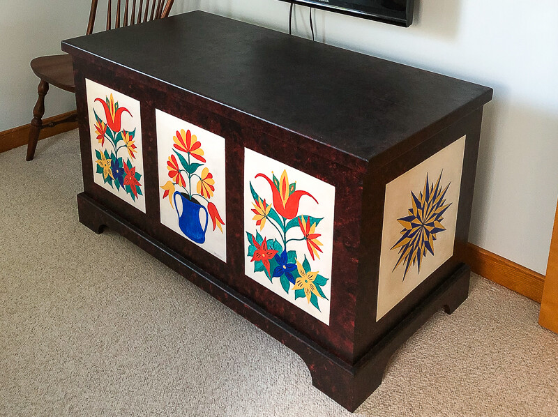 Fraktur Painted Blanket Chest